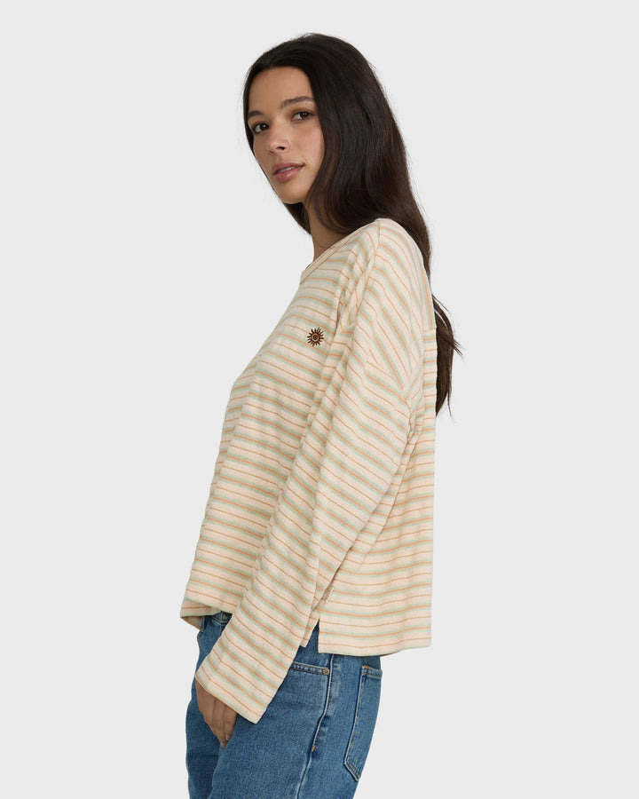 Billabong Women's Surf Girl Throw On Long Sleeve Knit Top - White Cap - Sun Diego Boardshop