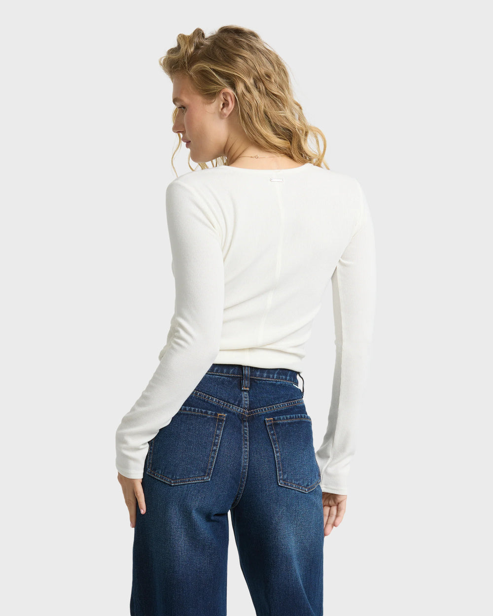 Billabong Women's All I Need Long Sleeve Knit Top - White Cap - Sun Diego Boardshop