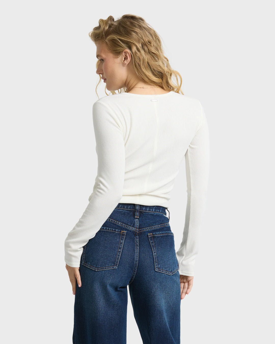 Billabong Women's All I Need Long Sleeve Knit Top - White Cap - Sun Diego Boardshop