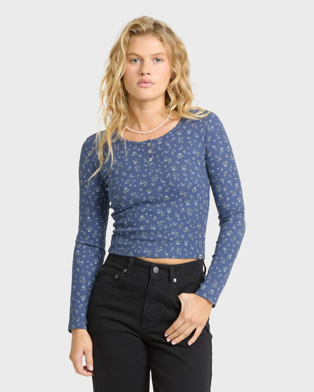 Billabong Women's Jamie Long Sleeve Thermal Top - Classic Navy - Sun Diego Boardshop