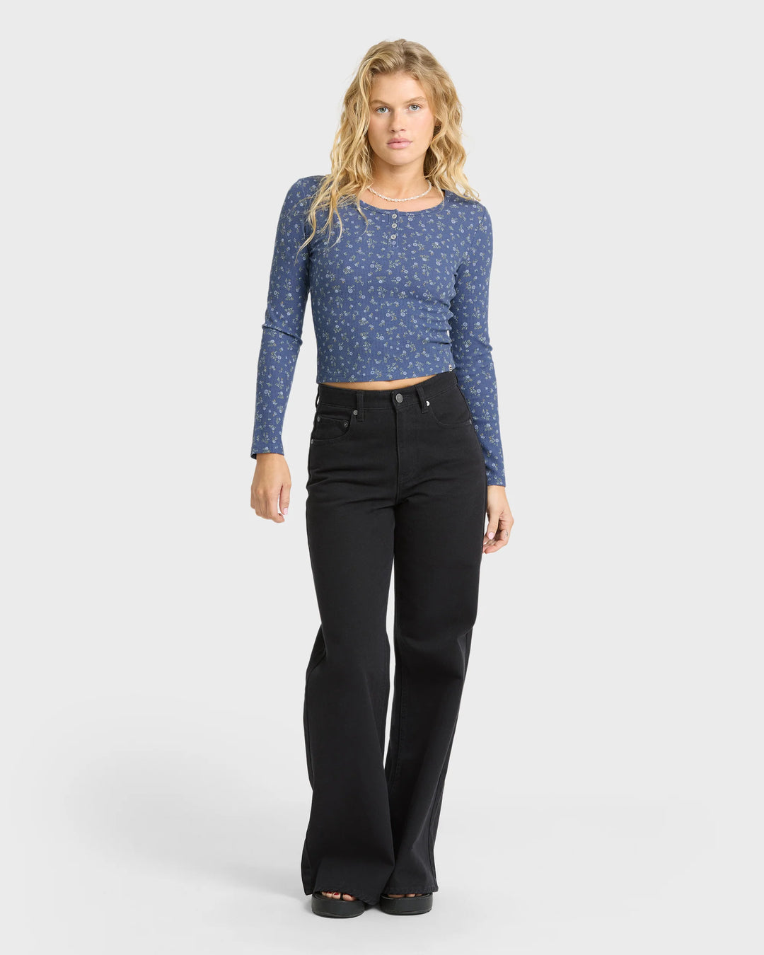 Billabong Women's Jamie Long Sleeve Thermal Top - Classic Navy - Sun Diego Boardshop