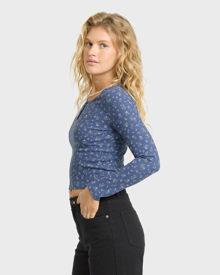 Billabong Women's Jamie Long Sleeve Thermal Top - Classic Navy - Sun Diego Boardshop