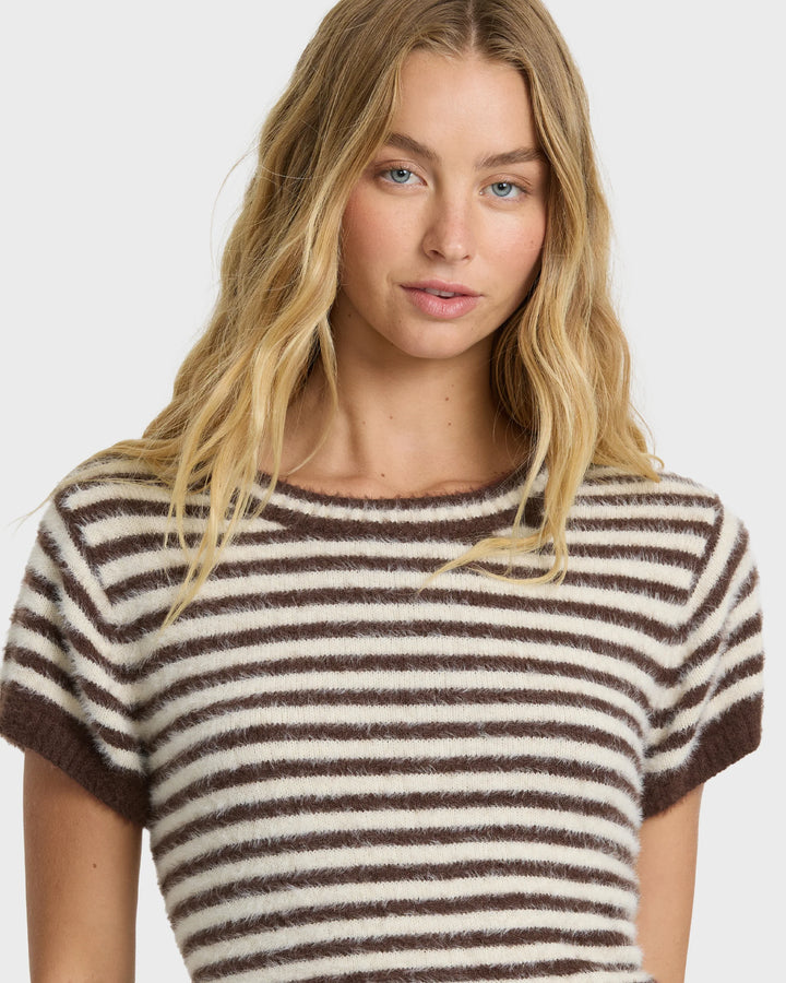 Billabong Women's Kate Short Sleeve Fleece Tee - Teak - Sun Diego Boardshop