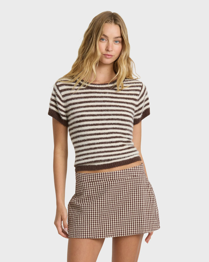 Billabong Women's Kate Short Sleeve Fleece Tee - Teak - Sun Diego Boardshop