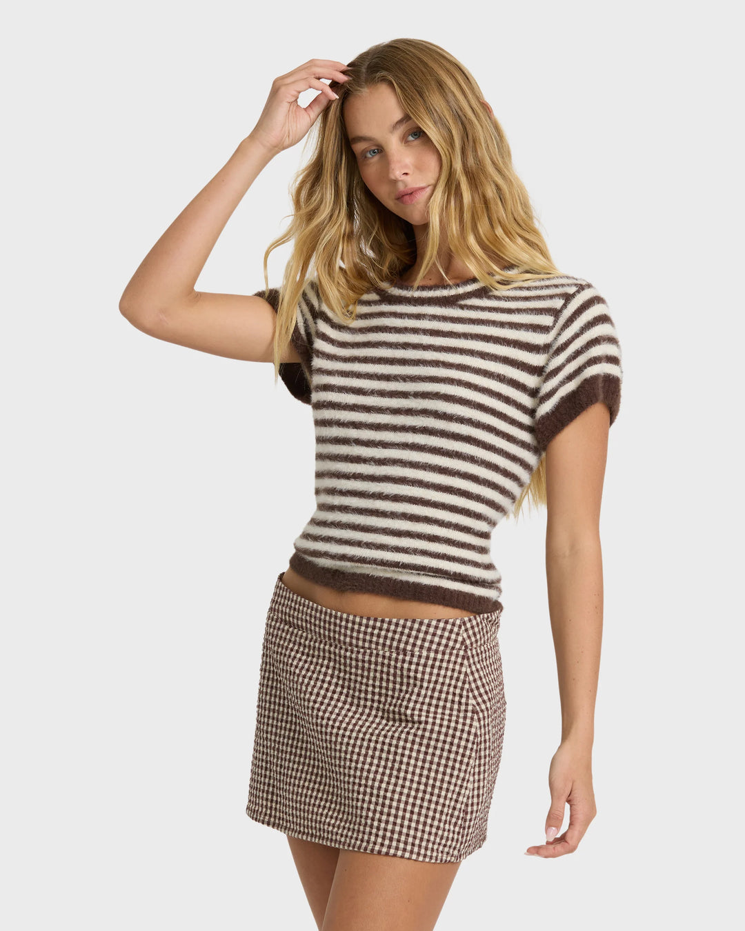 Billabong Women's Kate Short Sleeve Fleece Tee - Teak - Sun Diego Boardshop