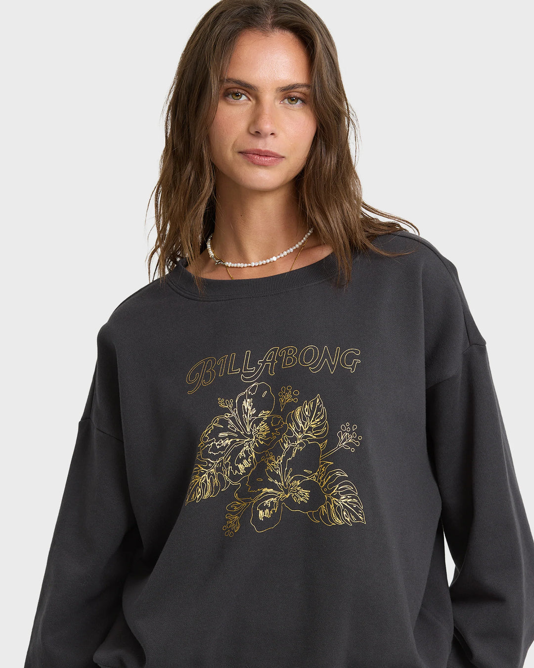 Billabong Women's Holidazed Crewneck Sweatshirt - Black Sands - Sun Diego Boardshop