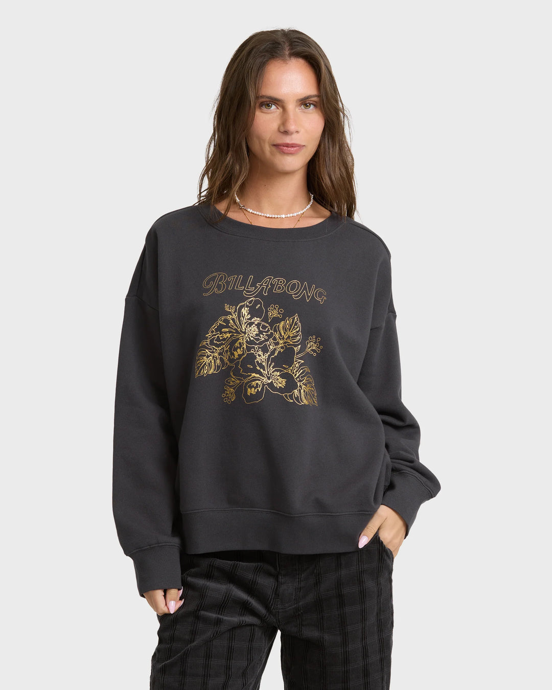 Billabong Women's Holidazed Crewneck Sweatshirt - Black Sands - Sun Diego Boardshop