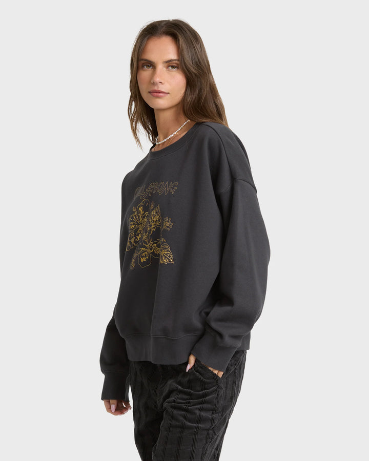 Billabong Women's Holidazed Crewneck Sweatshirt - Black Sands - Sun Diego Boardshop