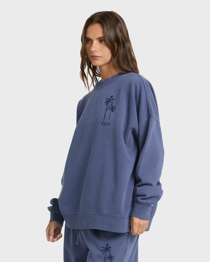 Billabong Women's Tides Saltwashed Crewneck Sweatshirt - Classic Navy - Sun Diego Boardshop