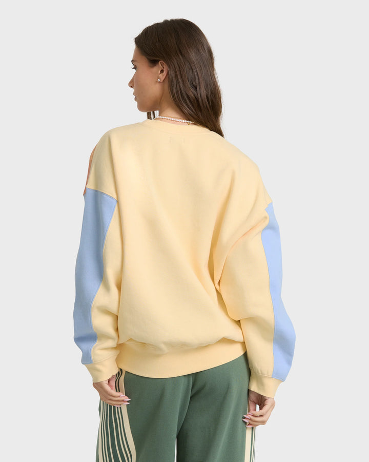 Billabong Women's Surf Club Kendal Crewneck Sweatshirt - Light Yellow - Sun Diego Boardshop