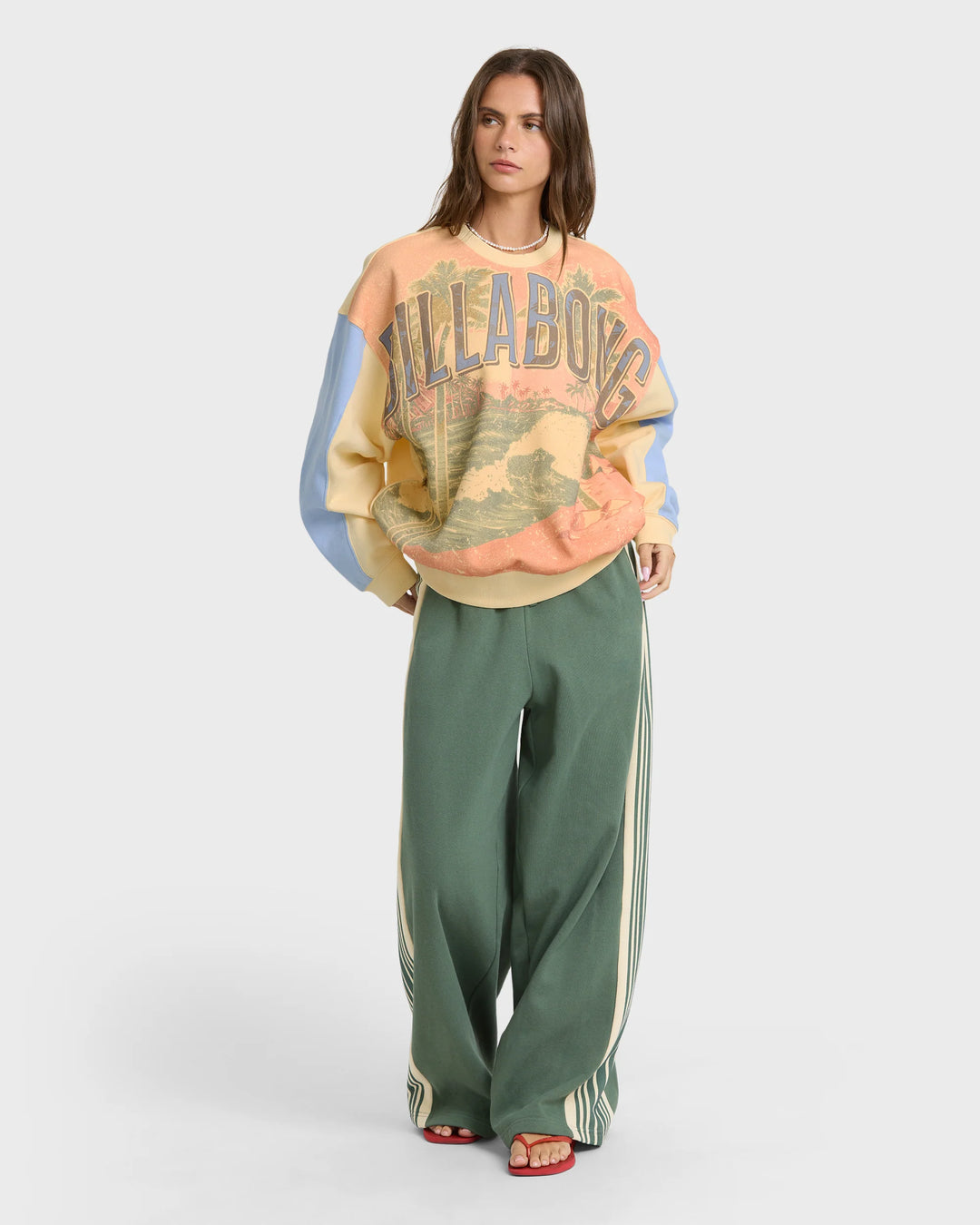 Billabong Women's Surf Club Kendal Crewneck Sweatshirt - Light Yellow - Sun Diego Boardshop