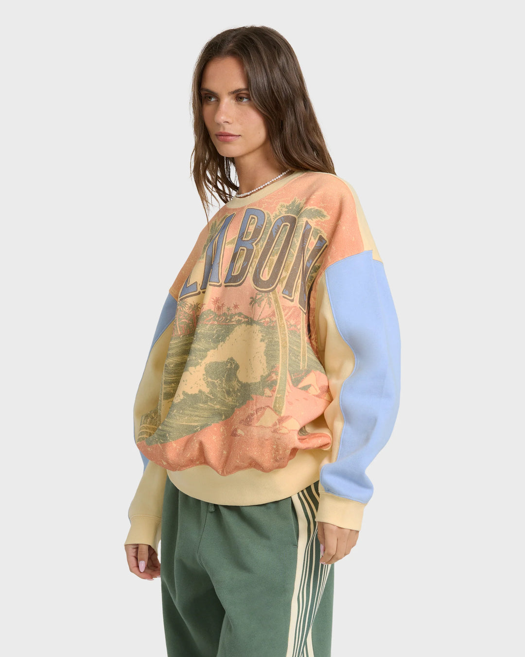 Billabong Women's Surf Club Kendal Crewneck Sweatshirt - Light Yellow - Sun Diego Boardshop