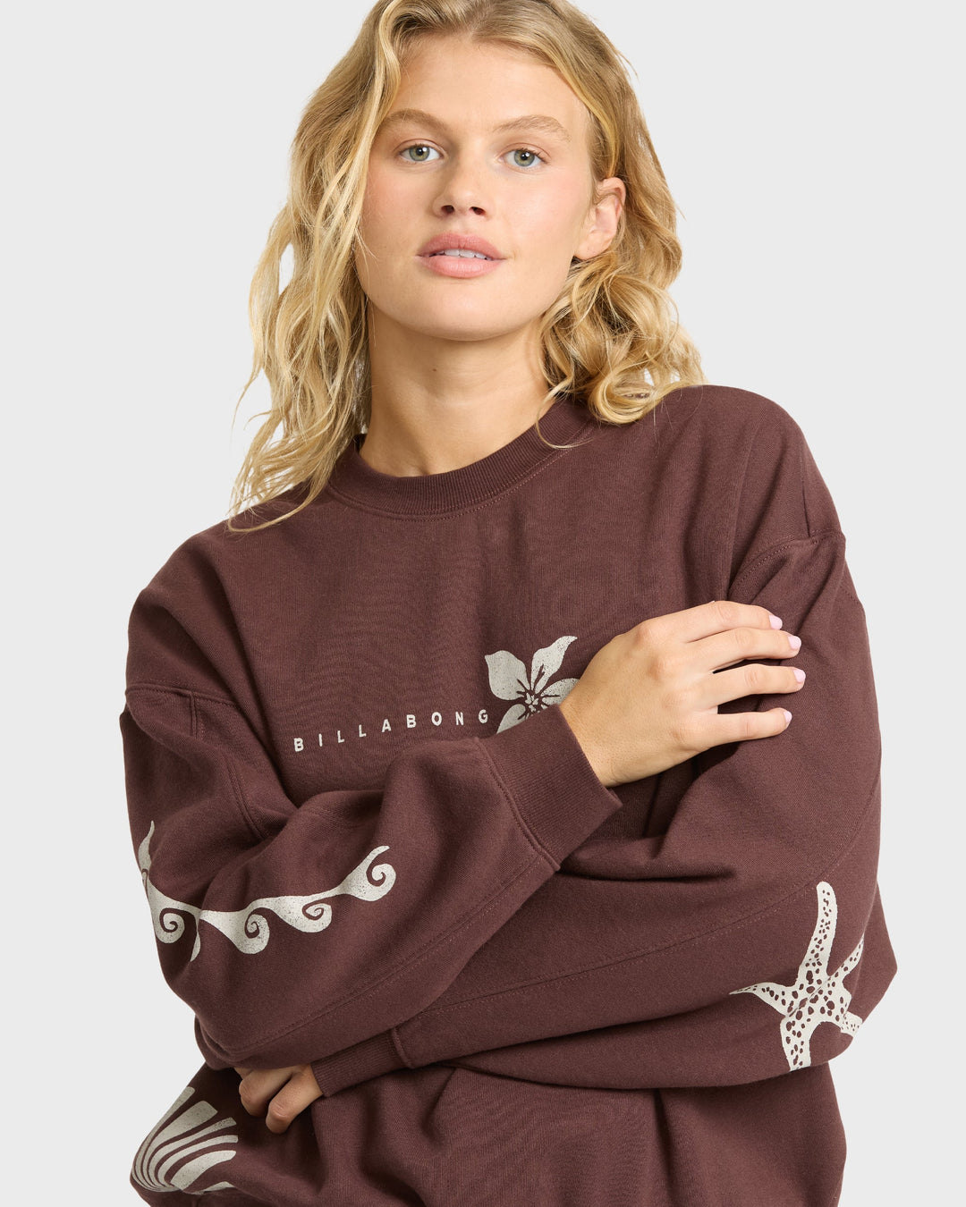 Billabong Women's Surf Club Kendal Crewneck Sweatshirt - Teak - Sun Diego Boardshop