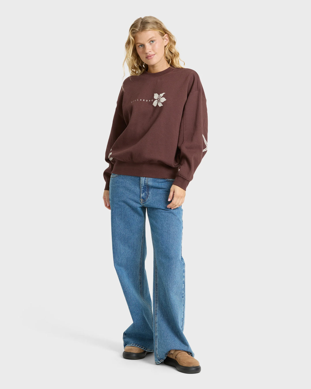 Billabong Women's Surf Club Kendal Crewneck Sweatshirt - Teak - Sun Diego Boardshop