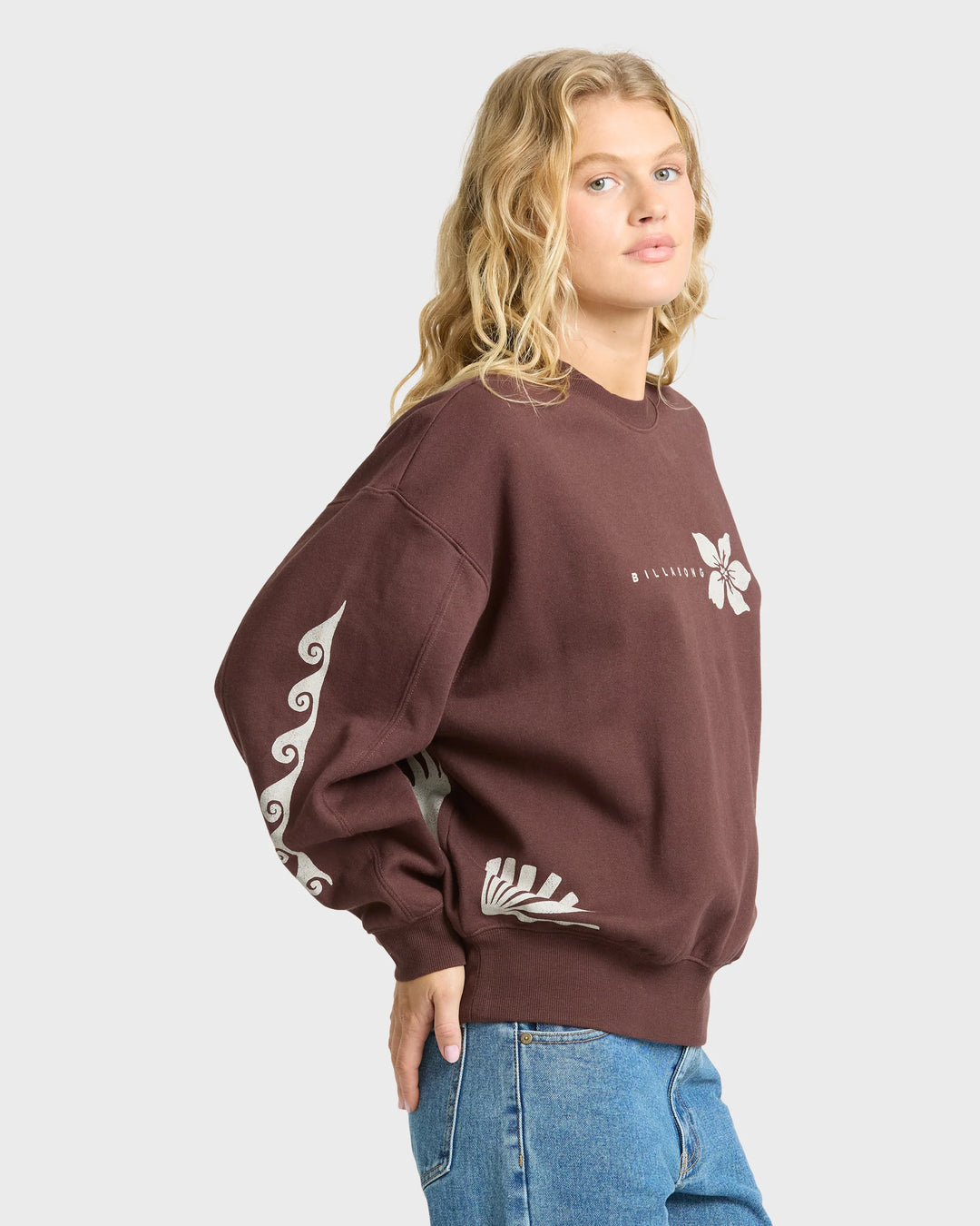 Billabong Women's Surf Club Kendal Crewneck Sweatshirt - Teak - Sun Diego Boardshop