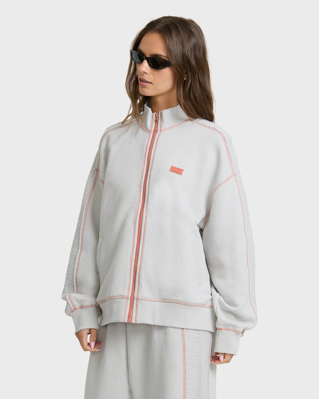 Billabong Women's Trail Side Fleece Bomber Jacket - Light Gray - Sun Diego Boardshop
