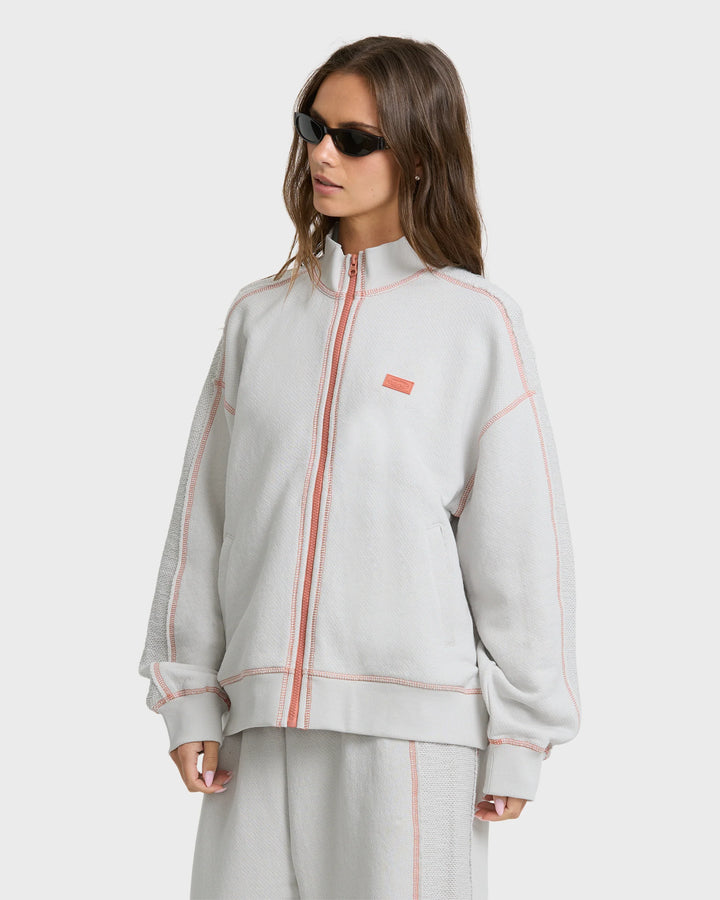 Billabong Women's Trail Side Fleece Bomber Jacket - Light Gray - Sun Diego Boardshop