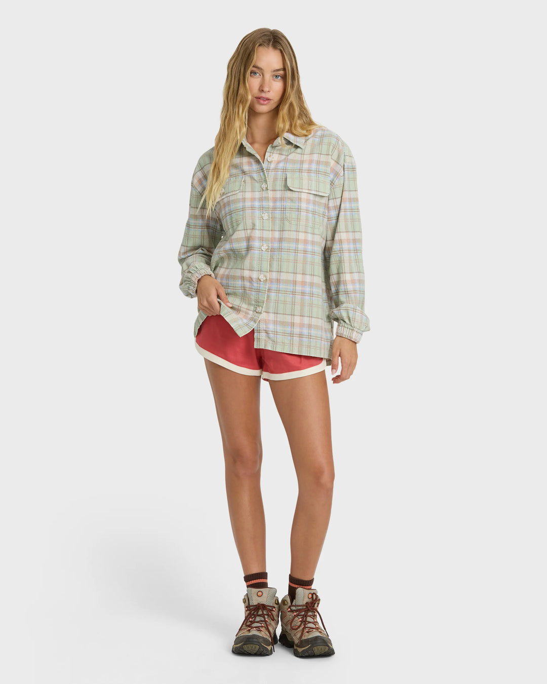 Billabong Women's Adventure Division Bear Trap Long Sleeve Corduroy Shirt - Crystal Green - Sun Diego Boardshop