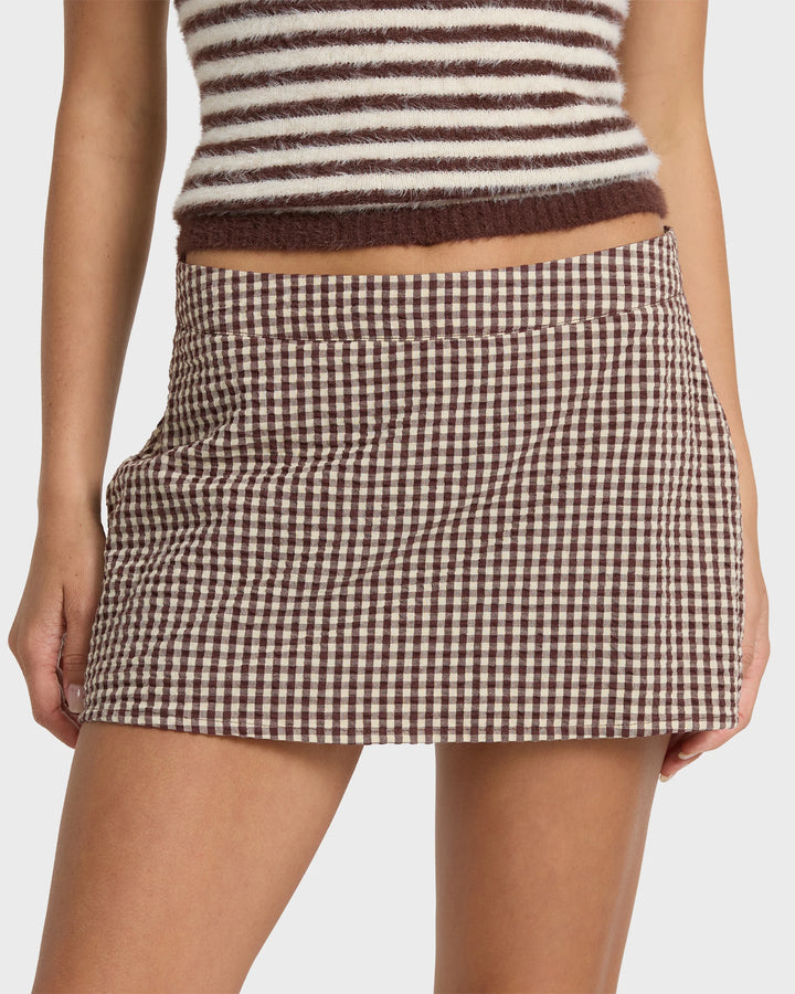 Billabong Women's Dainty Check Skort - Teak - Sun Diego Boardshop