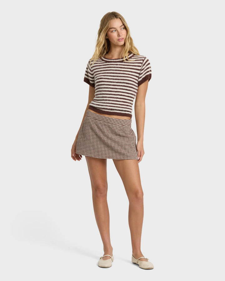 Billabong Women's Dainty Check Skort - Teak - Sun Diego Boardshop