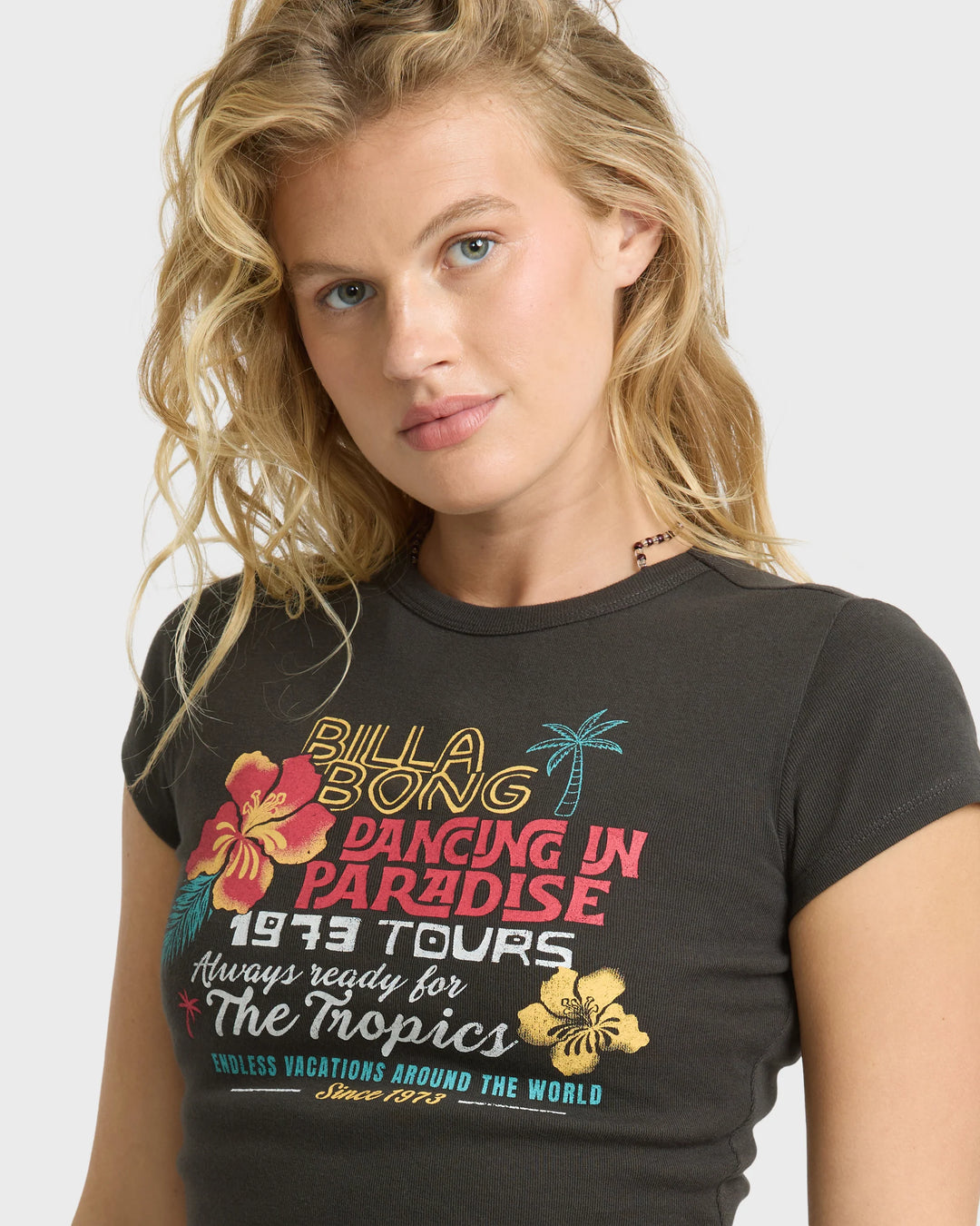 Billabong Women's Sand At Night Short Sleeve Cotton T-Shirt - Off Black - Sun Diego Boardshop