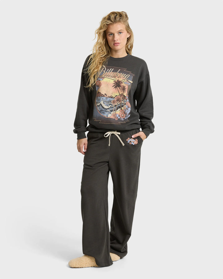 Billabong Women's What A View Fleece Sweatpants - Off Black - Sun Diego Boardshop