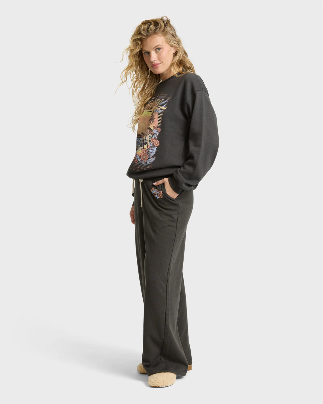 Billabong Women's What A View Fleece Sweatpants - Off Black - Sun Diego Boardshop