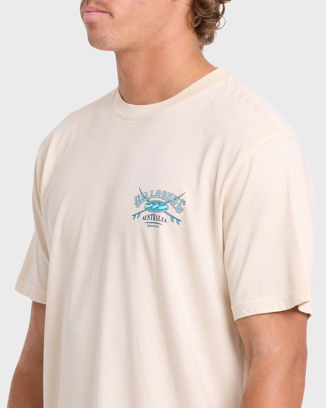 Billabong Men's Heritage Arch Wave Washed Premium Short Sleeve Cotton T-Shirt - Oatmeal - Sun Diego Boardshop