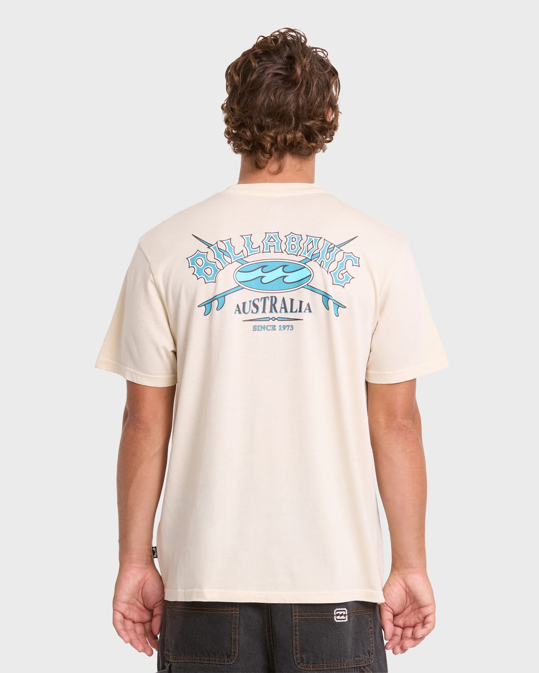 Billabong Men's Heritage Arch Wave Washed Premium Short Sleeve Cotton T-Shirt - Oatmeal - Sun Diego Boardshop