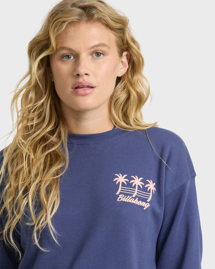 Billabong Women's Vacation Sign Crewneck Sweatshirt - Classic Navy - Sun Diego Boardshop