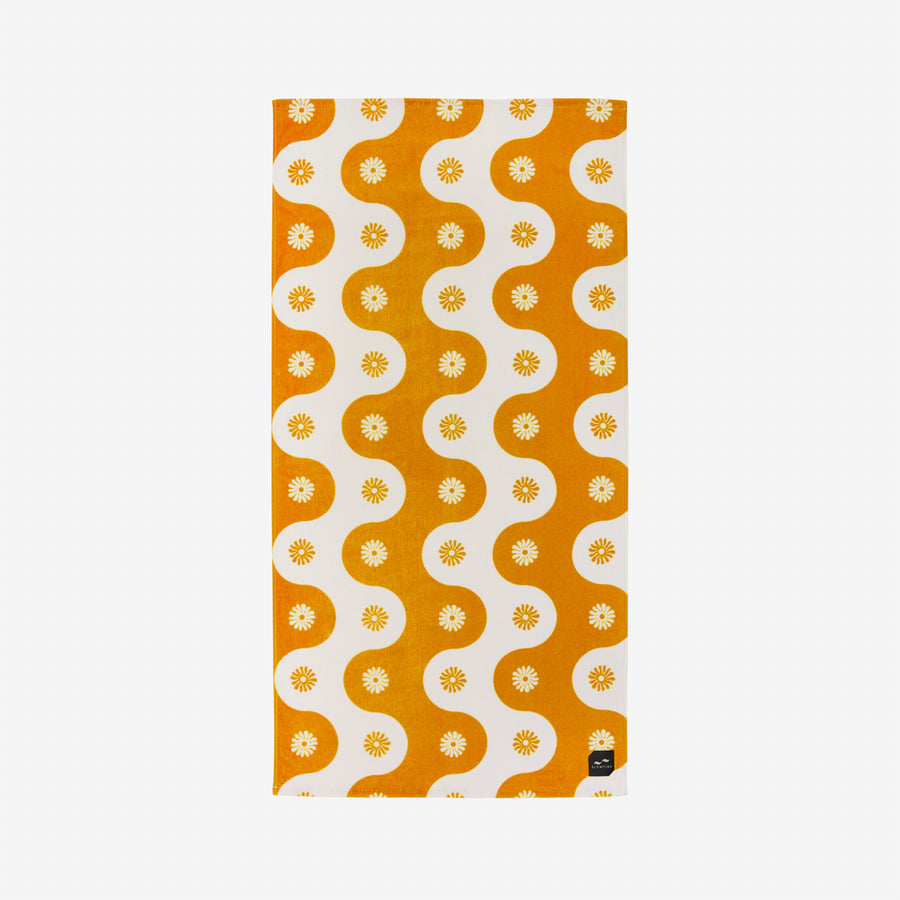 SLOWTIDE Botanical Waves Beach Towel - MUSTARD - Sun Diego Boardshop