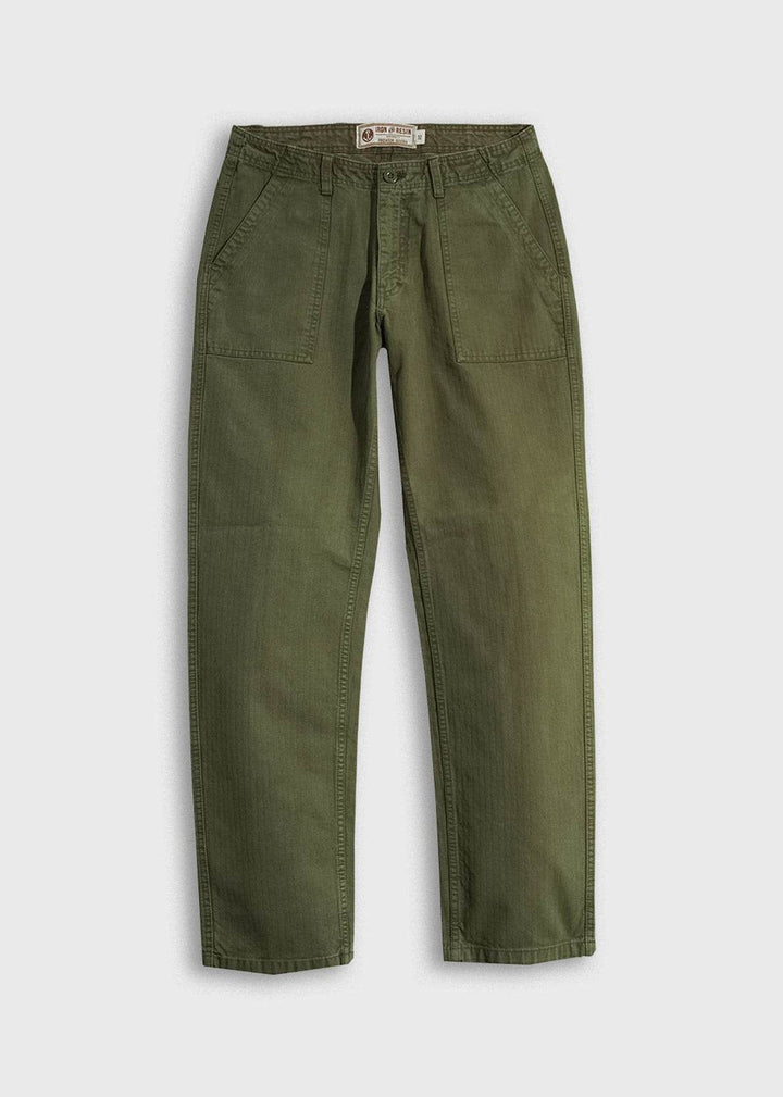 Iron & Resin Herringbone Brigade Pant - Army - Sun Diego Boardshop