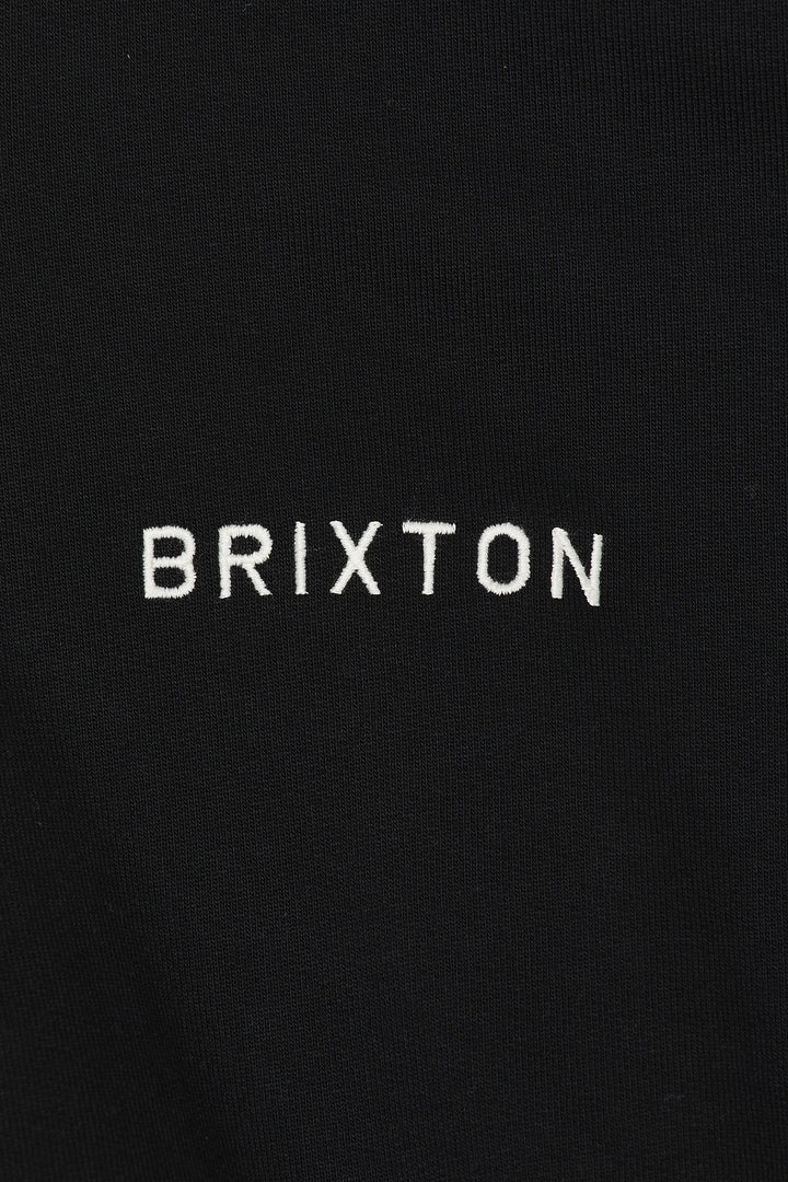 Brixton Embroidered Heavyweight Oversized Full Zip Hoodie - Black