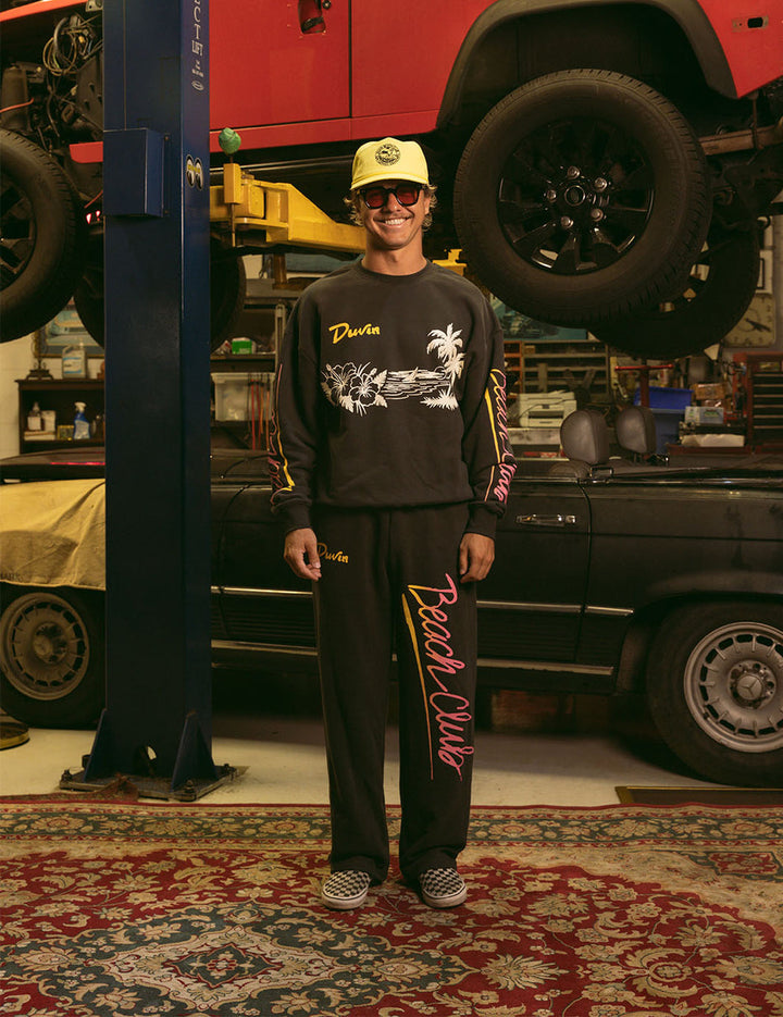 Duvin Beach Club Crew Fleece - Black