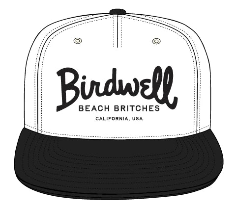 Birdwell Men's Big Arc Twill Snapback - White/Black - Sun Diego Boardshop