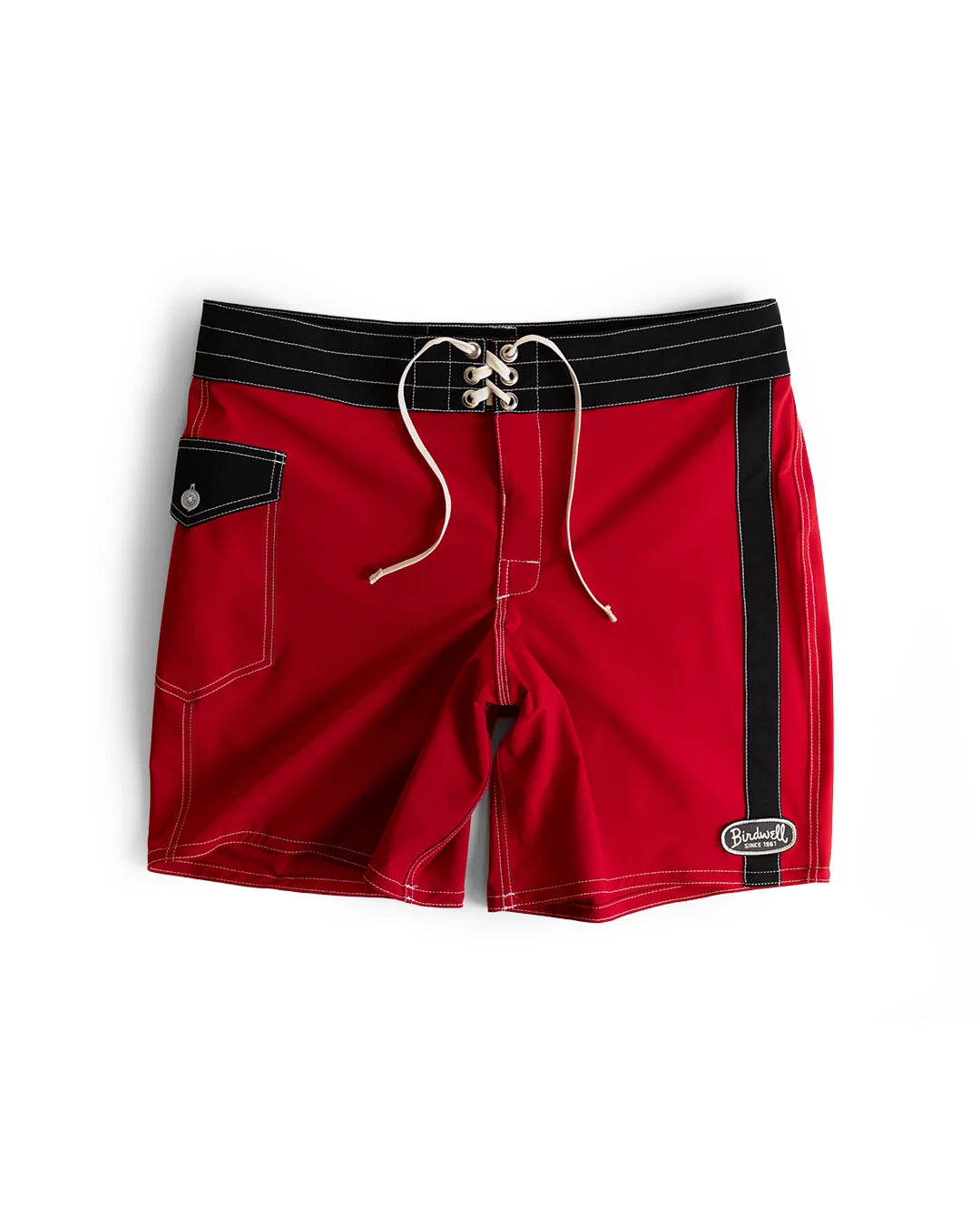 Birdwell Men's 808 Mono Stripe Boardshort - Red Black - Sun Diego Boardshop