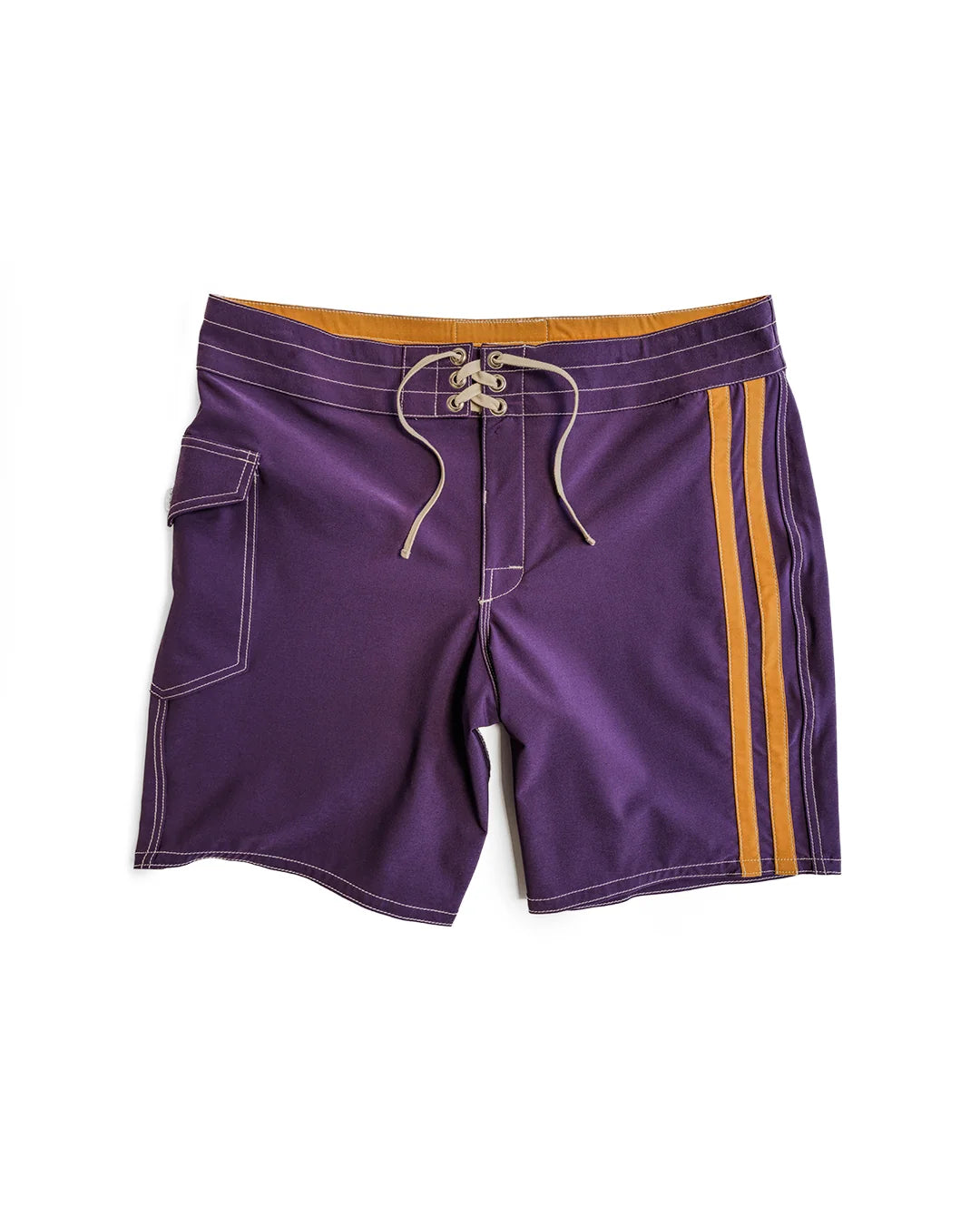 Birdwell Men's 808 Racing Stripes Boardshort - Purple Gold - Sun Diego Boardshop