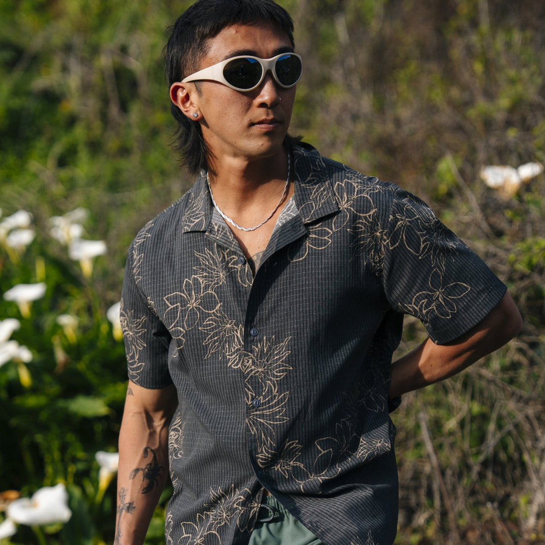 Roark Men's Bless Up Trail Button Up Shirt - Onyx Floral - Sun Diego Boardshop