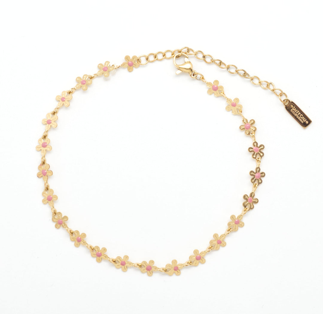 Salty Cali Bloom Anklet - PINK - Sun Diego Boardshop