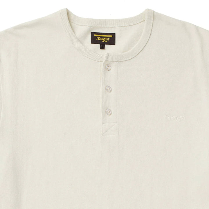 Seager Men's Brand Henley S/S - White