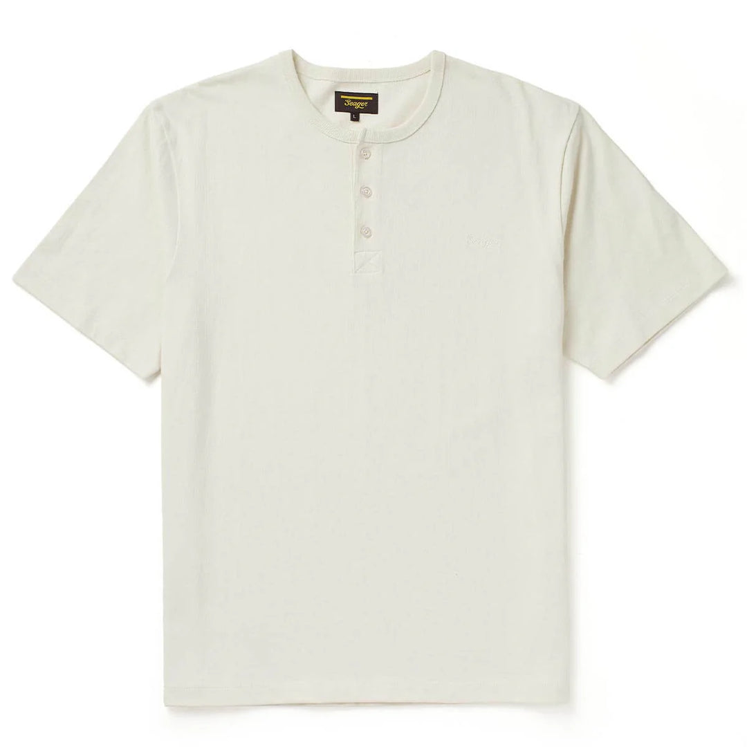 Seager Men's Brand Henley S/S - White