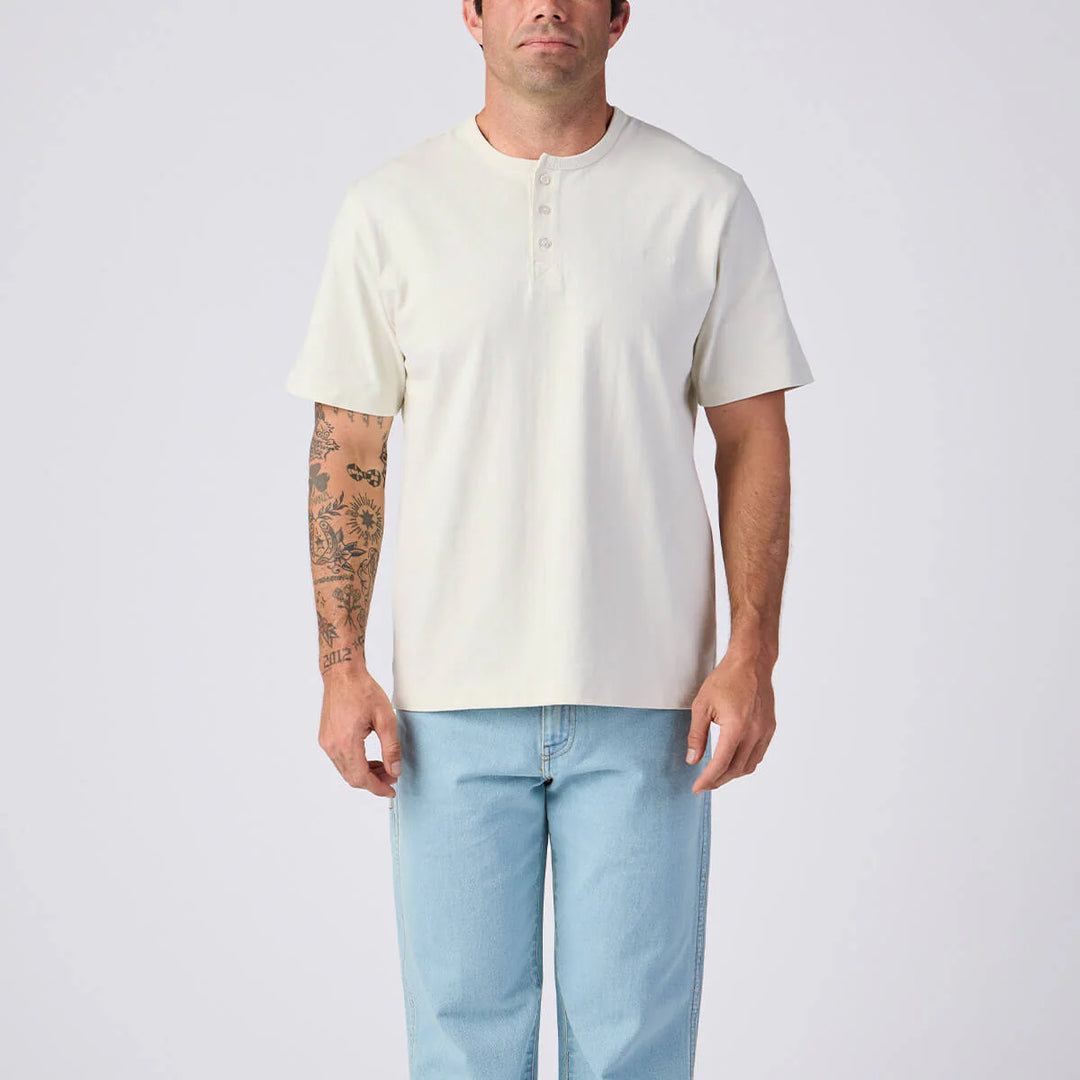 Seager Men's Brand Henley S/S - White