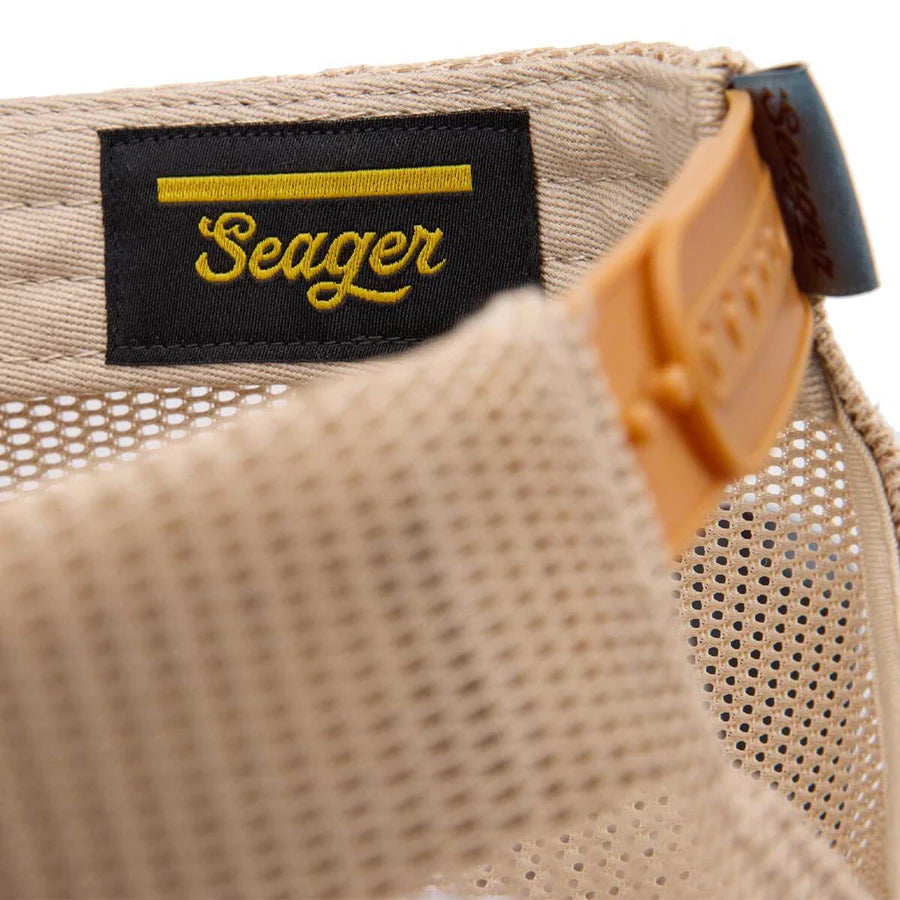 Seager Branded Trucker Snapback Hat - Blue/Tan - Sun Diego Boardshop