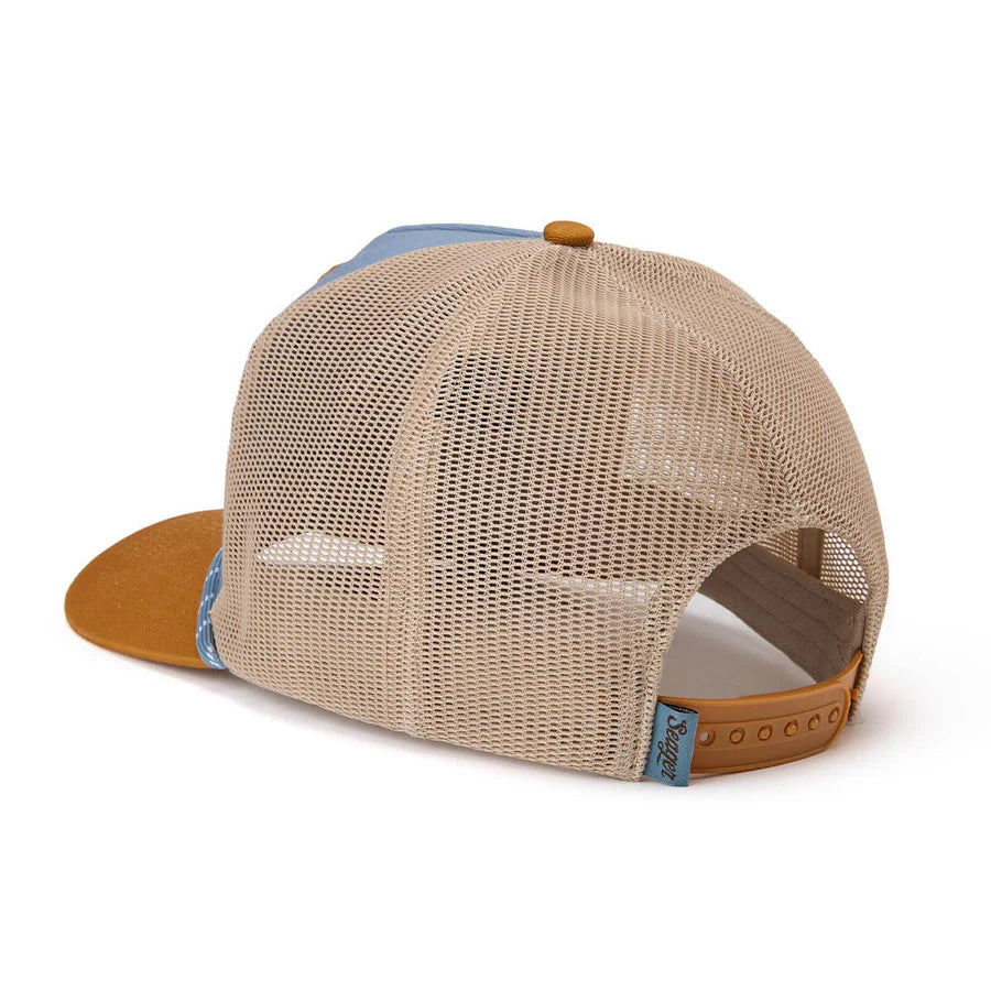 Seager Branded Trucker Snapback Hat - Blue/Tan - Sun Diego Boardshop