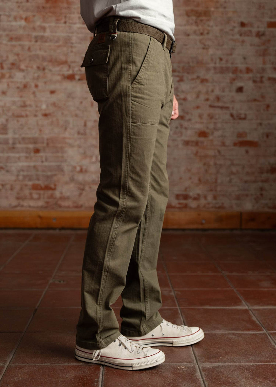 Iron & Resin Herringbone Brigade Pant - Army - Sun Diego Boardshop