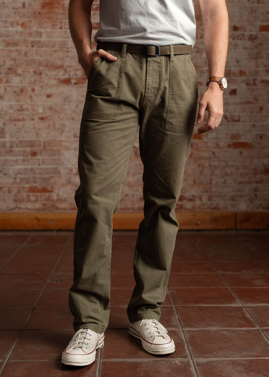 Iron & Resin Herringbone Brigade Pant - Army - Sun Diego Boardshop