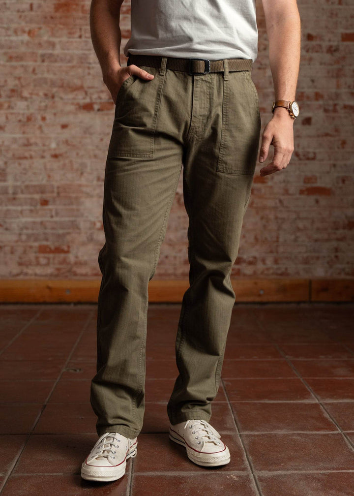 Iron & Resin Herringbone Brigade Pant - Army - Sun Diego Boardshop