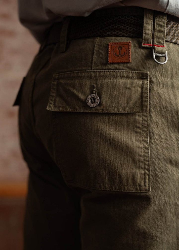 Iron & Resin Herringbone Brigade Pant - Army - Sun Diego Boardshop