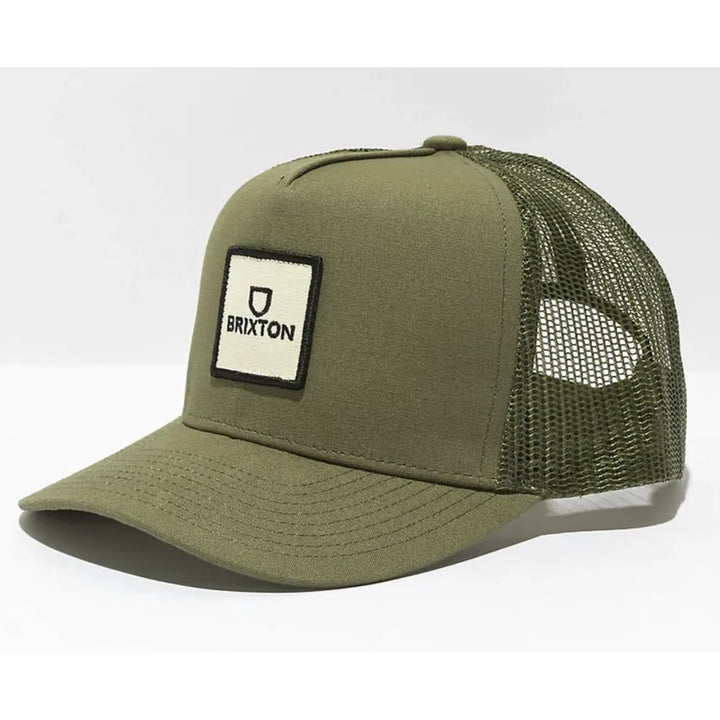 Brixton Alpha Block Netplus Mp Embroidered Patch Hat - Ivy Green/Sand