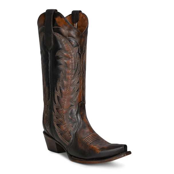 Corral Boots Women's 13" Triad Western Snip Toe Boot - BROWN/TAN - Sun Diego Boardshop